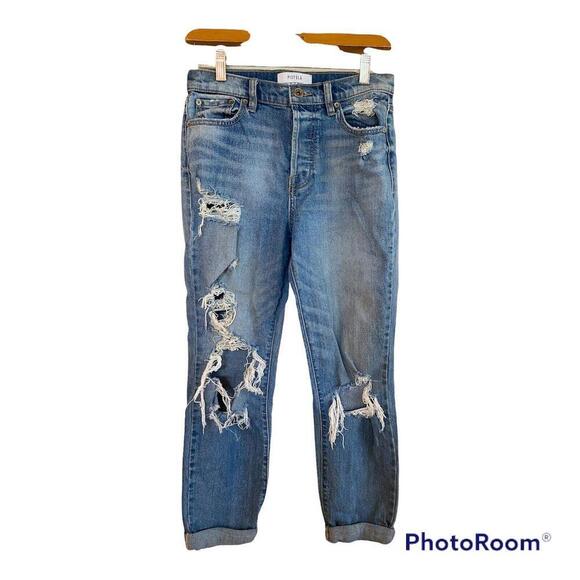 Pistola Womens Ripped Distressed Cuff Jeans Size 26 Medium Wash - Picture 1 of 4